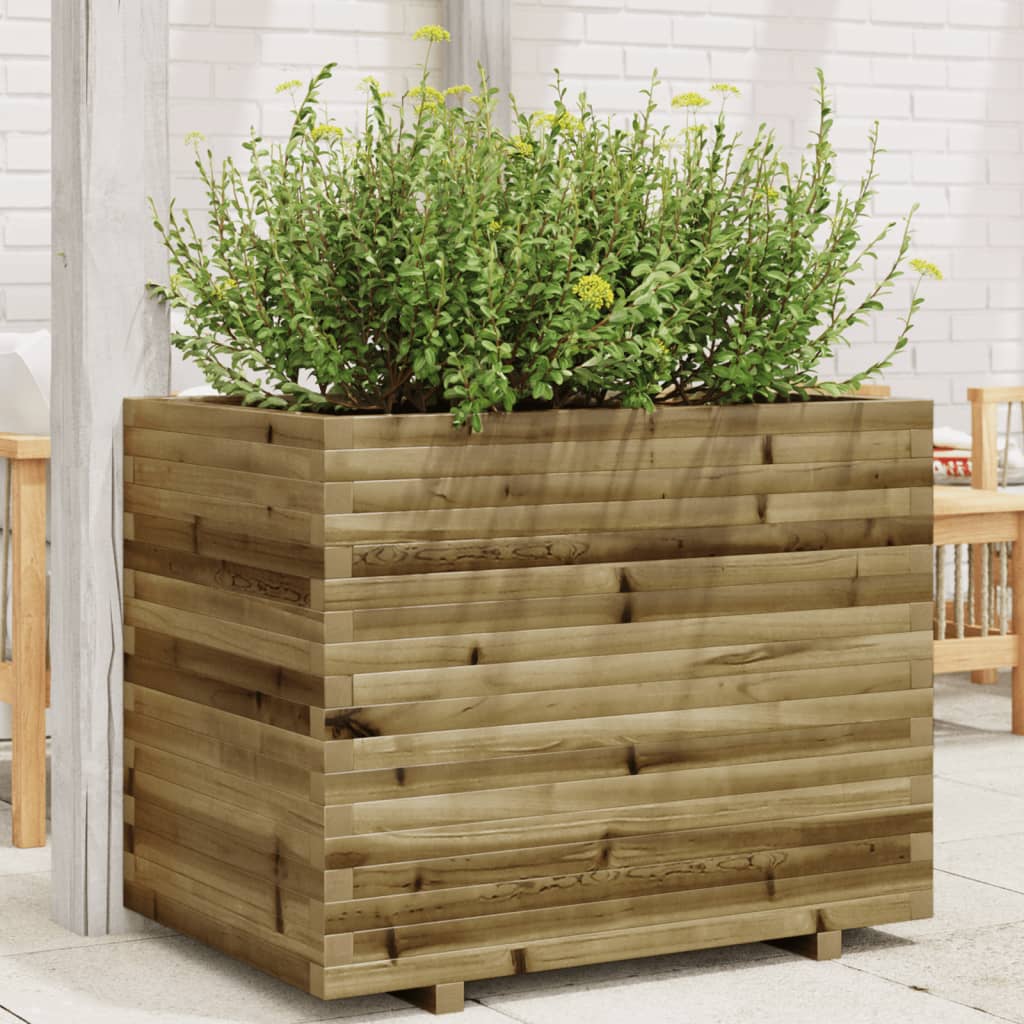 Fioriera Da Giardino 90x60x72 Cm In Legno Di Pino Impregnato