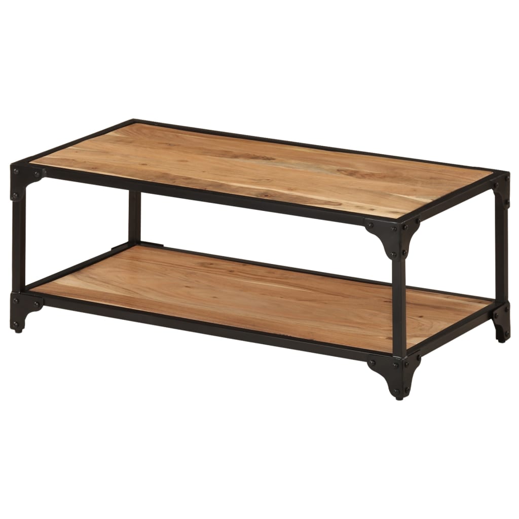 Tavolino Da Salotto 90x45x35 Cm In Legno Massello Di Acacia