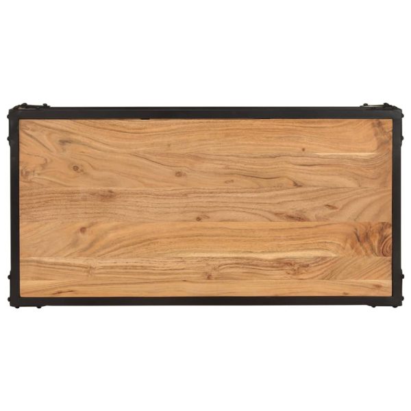Tavolino Da Salotto 90x45x35 Cm In Legno Massello Di Acacia - Image 4