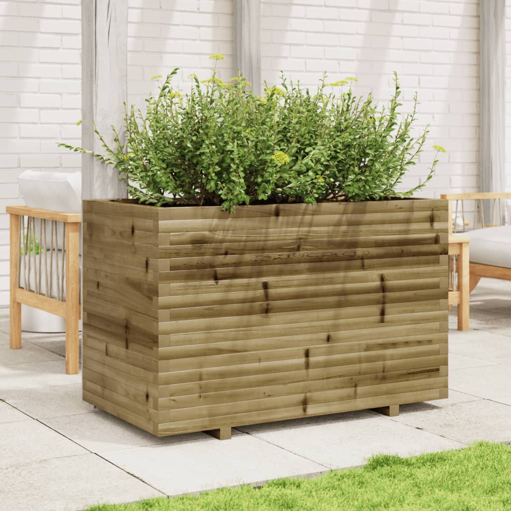 Fioriera Da Giardino 110x60x72 Cm In Legno Di Pino Impregnato - Image 3
