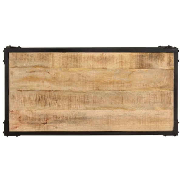 Tavolino Da Salotto 90x45x35 Cm Legno Massello Di Mango Grezzo - Image 4