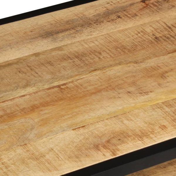 Tavolino Da Salotto 90x45x35 Cm Legno Massello Di Mango Grezzo - Image 5