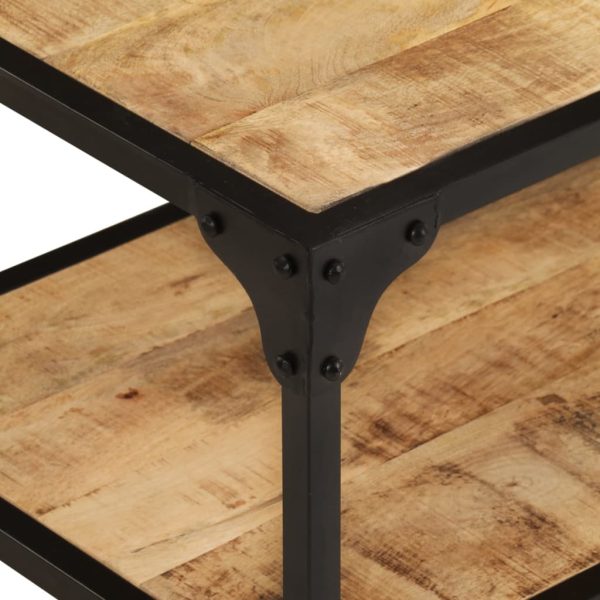 Tavolino Da Salotto 90x45x35 Cm Legno Massello Di Mango Grezzo - Image 6
