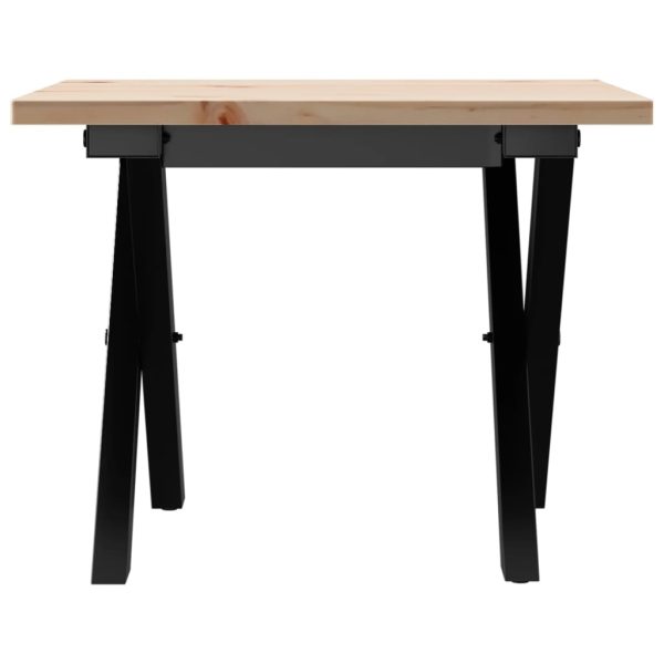 Tavolino Da Salotto Telaio A X 40x40x35 Cm Legno Pino E Acciaio - Image 4