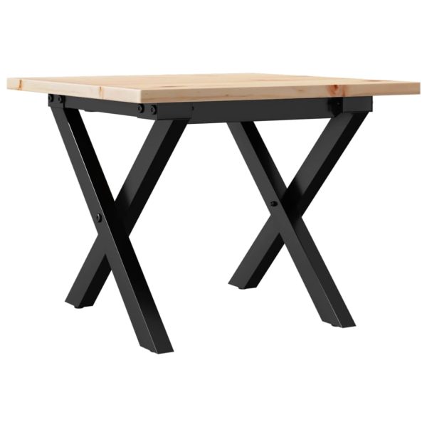 Tavolino Da Salotto Telaio A X 40x40x35 Cm Legno Pino E Acciaio - Image 6