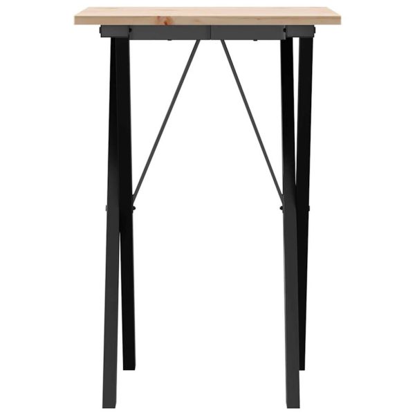 Tavolo Da Pranzo Telaio A X 50x50x75 Cm Legno Pino E Acciaio - Image 4
