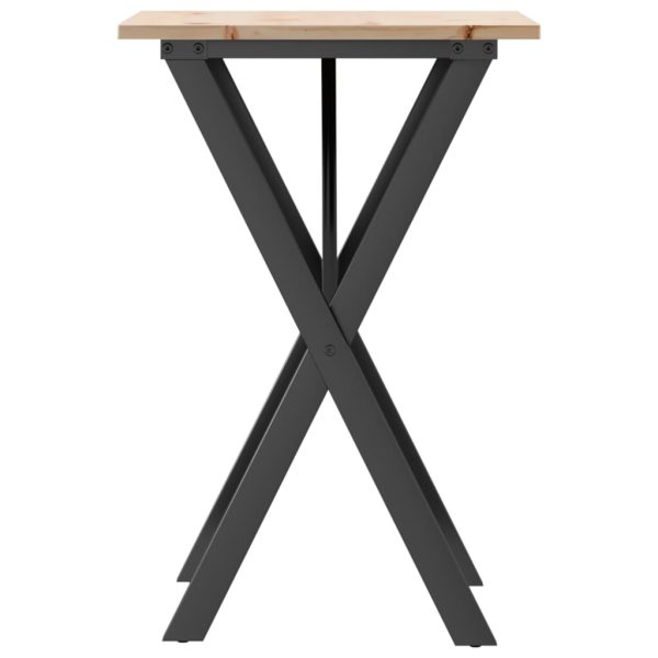 Tavolo Da Pranzo Telaio A X 50x50x75 Cm Legno Pino E Acciaio - Image 5