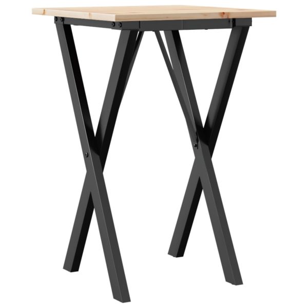 Tavolo Da Pranzo Telaio A X 50x50x75 Cm Legno Pino E Acciaio - Image 6