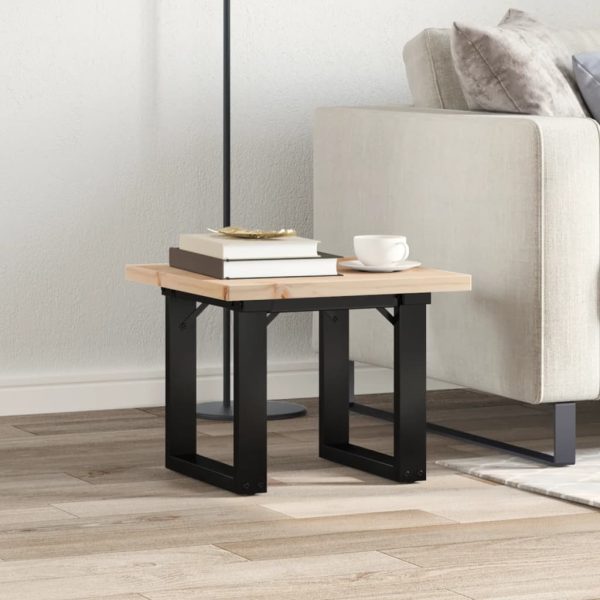 Tavolino Salotto Telaio A O 50x50x35,5cm Legno Pino E Acciaio - Image 3