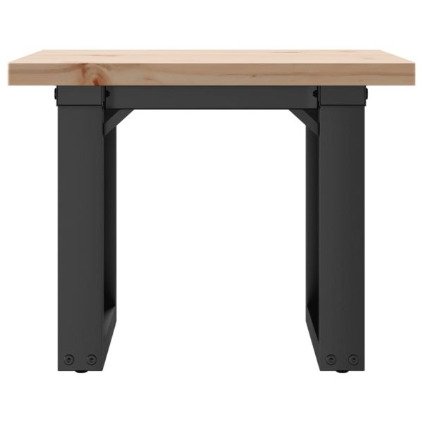 Tavolino Salotto Telaio A O 50x50x35,5cm Legno Pino E Acciaio - Image 4