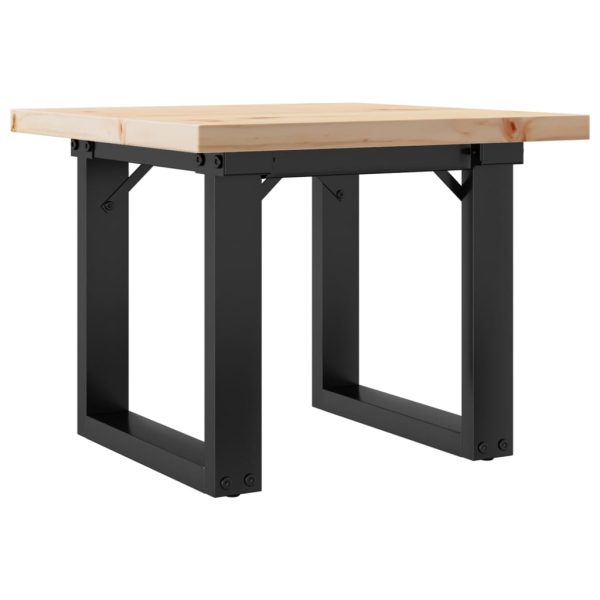 Tavolino Salotto Telaio A O 50x50x35,5cm Legno Pino E Acciaio - Image 6