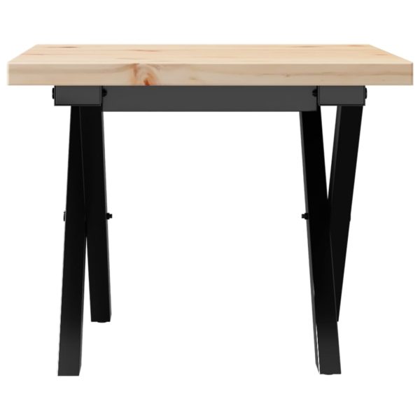 Tavolino Salotto Telaio A X 40x40x35,5 Cm Legno Pino E Acciaio - Image 4