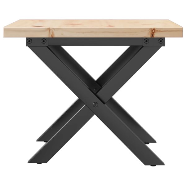 Tavolino Salotto Telaio A X 40x40x35,5 Cm Legno Pino E Acciaio - Image 5