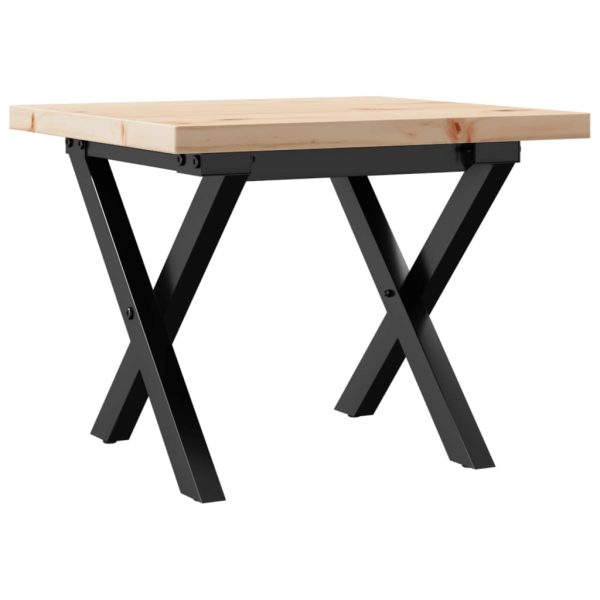 Tavolino Salotto Telaio A X 40x40x35,5 Cm Legno Pino E Acciaio - Image 6