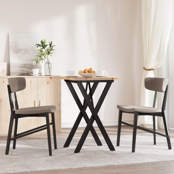 Tavolo Da Pranzo Telaio A X 50x50x75,5 Cm Legno Pino E Acciaio - Image 3