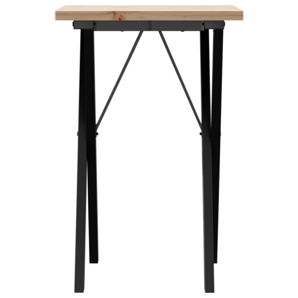 Tavolo Da Pranzo Telaio A X 50x50x75,5 Cm Legno Pino E Acciaio - Image 4