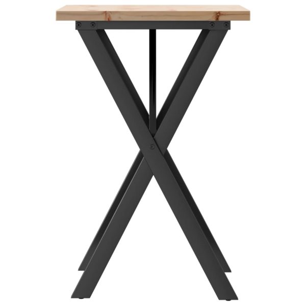 Tavolo Da Pranzo Telaio A X 50x50x75,5 Cm Legno Pino E Acciaio - Image 5