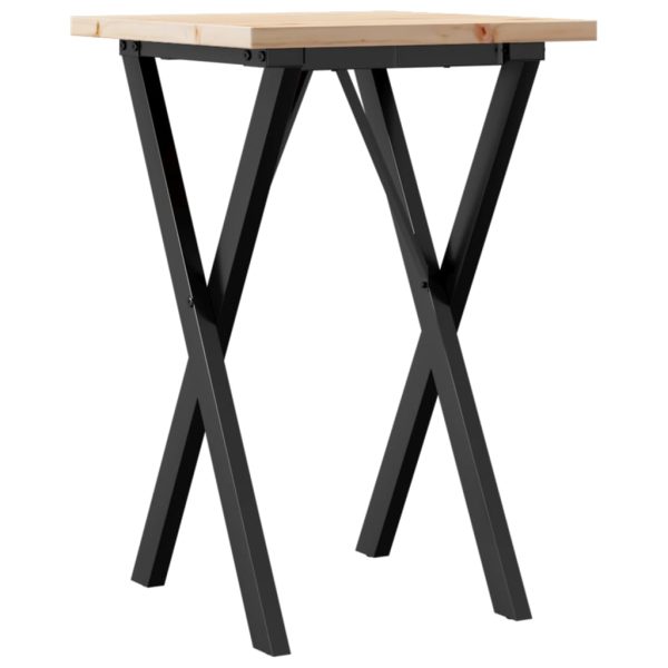 Tavolo Da Pranzo Telaio A X 50x50x75,5 Cm Legno Pino E Acciaio - Image 6