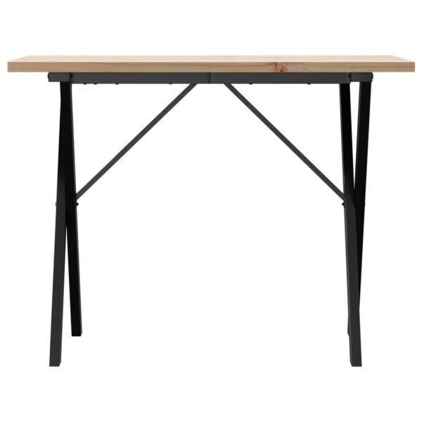 Tavolo Da Pranzo Telaio A X 100x50x75,5 Cm Legno Pino E Acciaio - Image 4