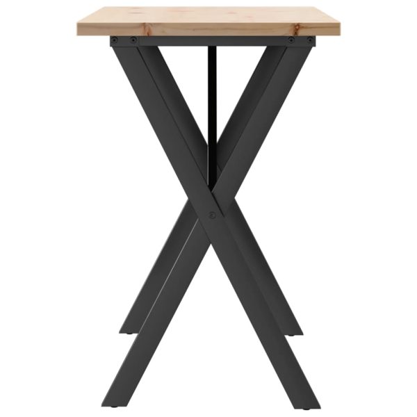 Tavolo Da Pranzo Telaio A X 100x50x75,5 Cm Legno Pino E Acciaio - Image 5