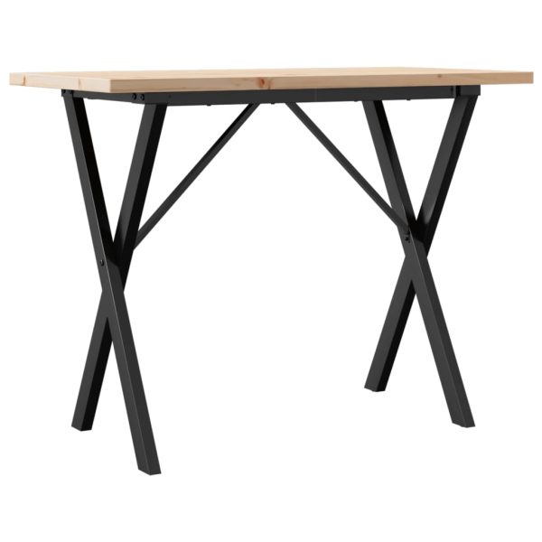 Tavolo Da Pranzo Telaio A X 100x50x75,5 Cm Legno Pino E Acciaio - Image 6