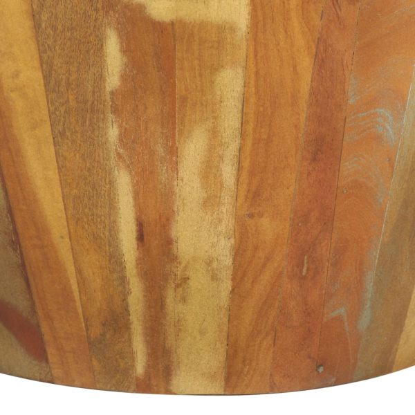 Tavolino Da Salotto Ø65x31 Cm In Legno Massello Di Recupero - Image 4