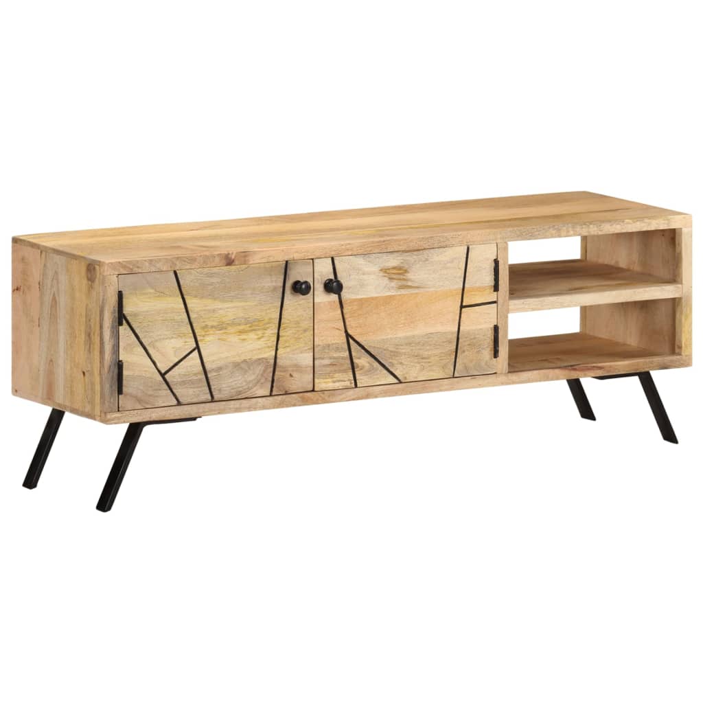 Mobile Porta Tv 110x30x40 Cm In Legno Massello Di Mango