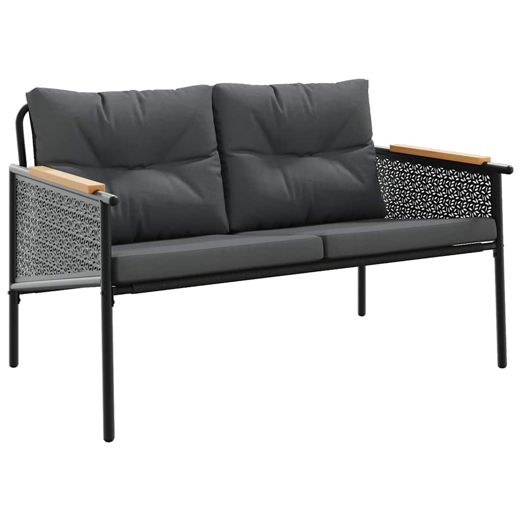 Set Mobili Da Balcone 5 Pz Con Cuscini Nero In Acciaio - Image 3