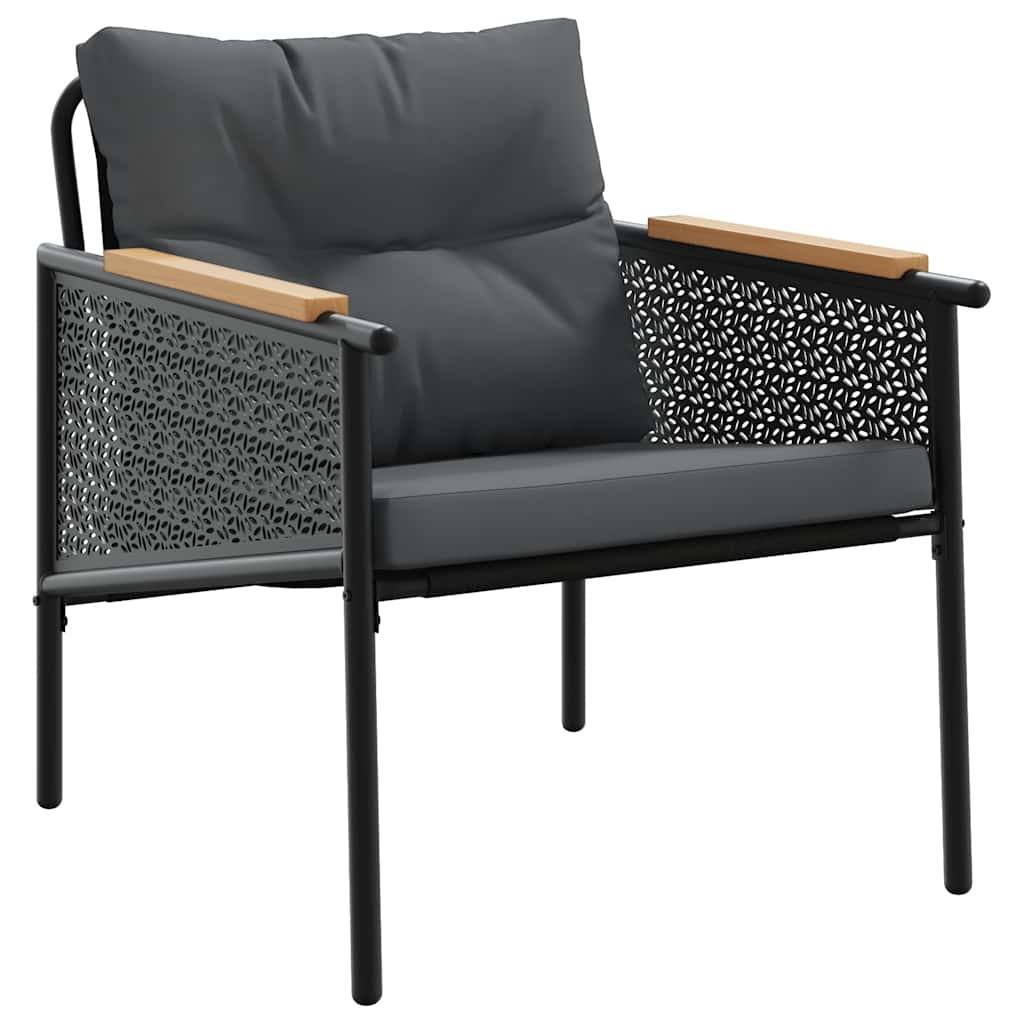 Set Mobili Da Balcone 5 Pz Con Cuscini Nero In Acciaio - Image 5