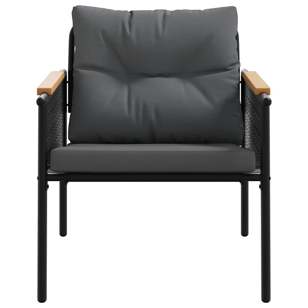 Set Mobili Da Balcone 5 Pz Con Cuscini Nero In Acciaio - Image 6