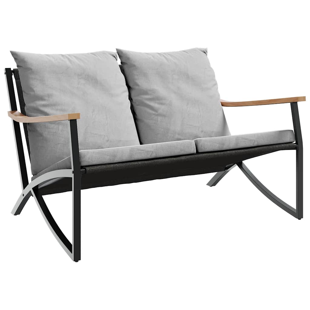 Set Mobili Da Balcone 3 Pz Con Cuscini Nero In Acciaio - Image 4