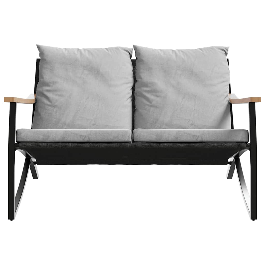 Set Mobili Da Balcone 5 Pz Con Cuscini Nero In Acciaio - Image 5