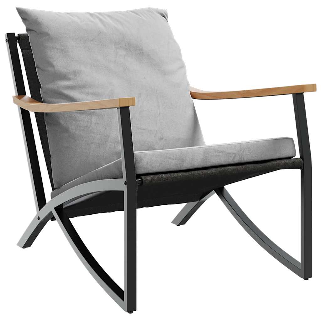 Set Mobili Da Balcone 5 Pz Con Cuscini Nero In Acciaio - Image 6