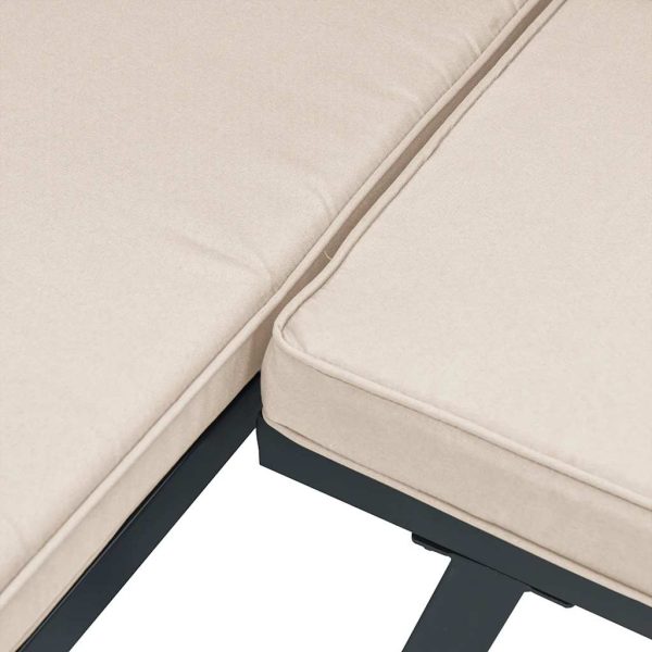 Set Panche Giardino Cuscini 5pz Nero Acciaio Verniciato Polvere - Image 6