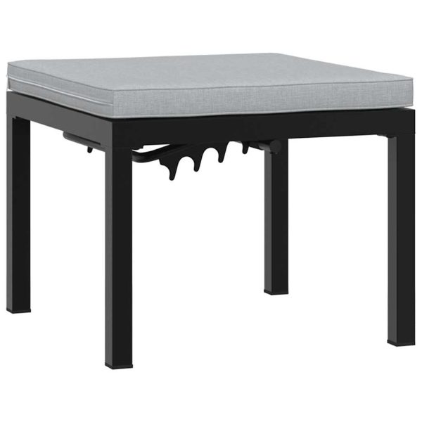 Set Panche Giardino Cuscini 4pz Nero Acciaio Verniciato Polvere - Image 4
