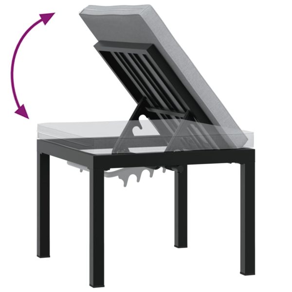 Set Panche Giardino Cuscini 3pz Nero Acciaio Verniciato Polvere - Image 6