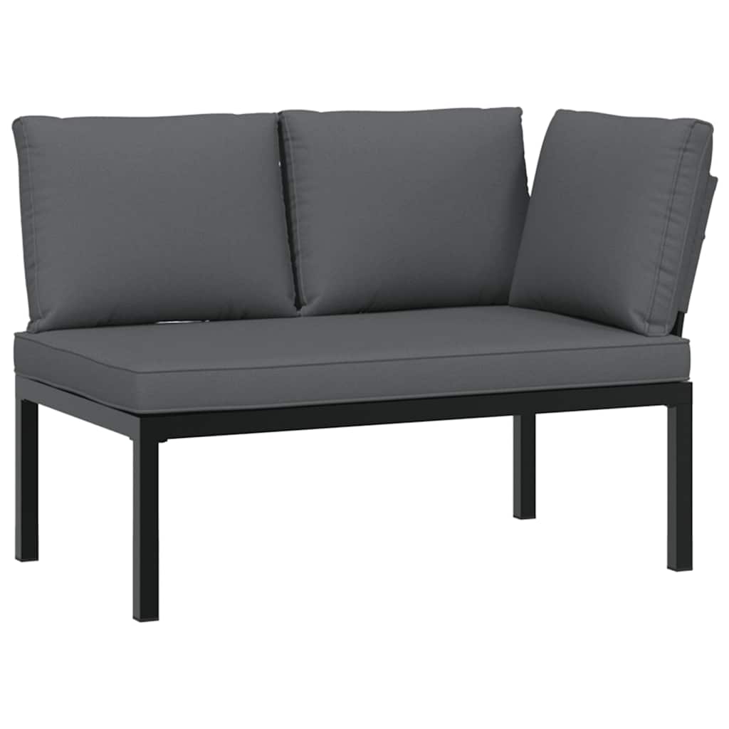 Set Divani Da Giardino 4 Pz Con Cuscini In Alluminio Nero - Image 3
