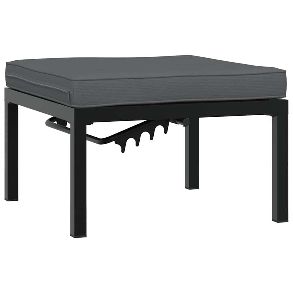 Set Divani Da Giardino 4 Pz Con Cuscini In Alluminio Nero - Image 4