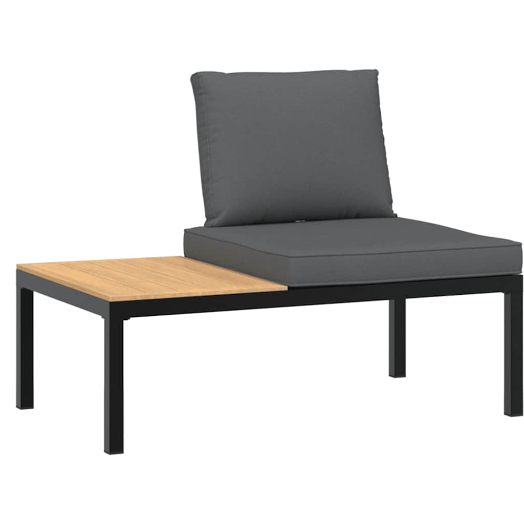 Set Divani Da Giardino 4 Pz Con Cuscini In Alluminio Nero - Image 5