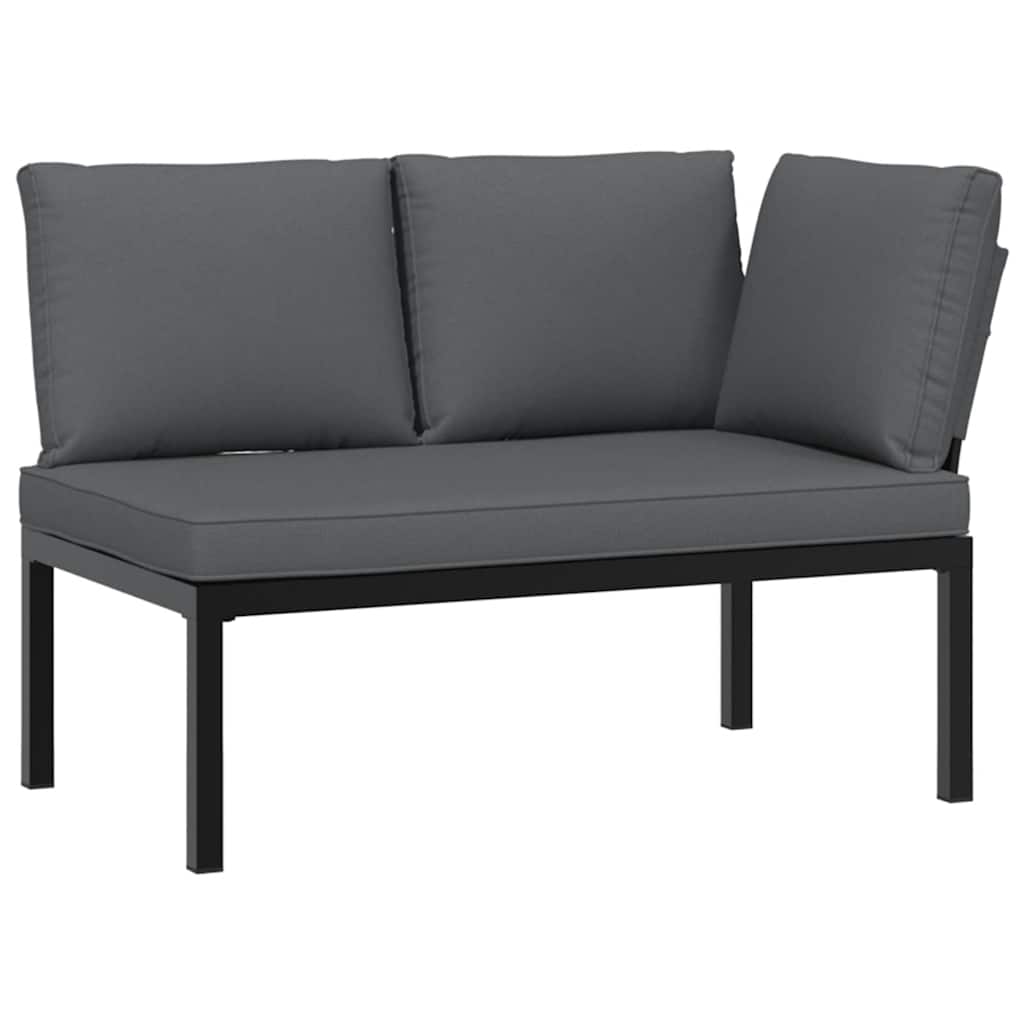 Set Divani Da Giardino 3 Pz Con Cuscini In Alluminio Nero - Image 3