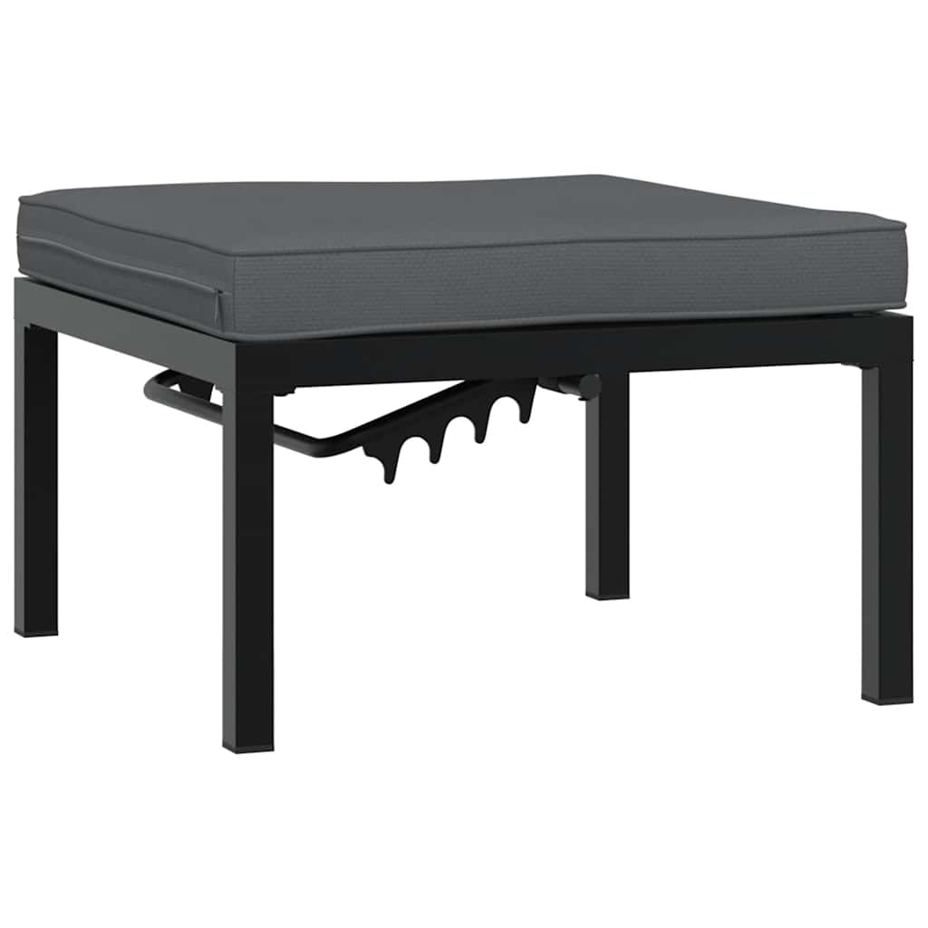 Set Divani Da Giardino 3 Pz Con Cuscini In Alluminio Nero - Image 4