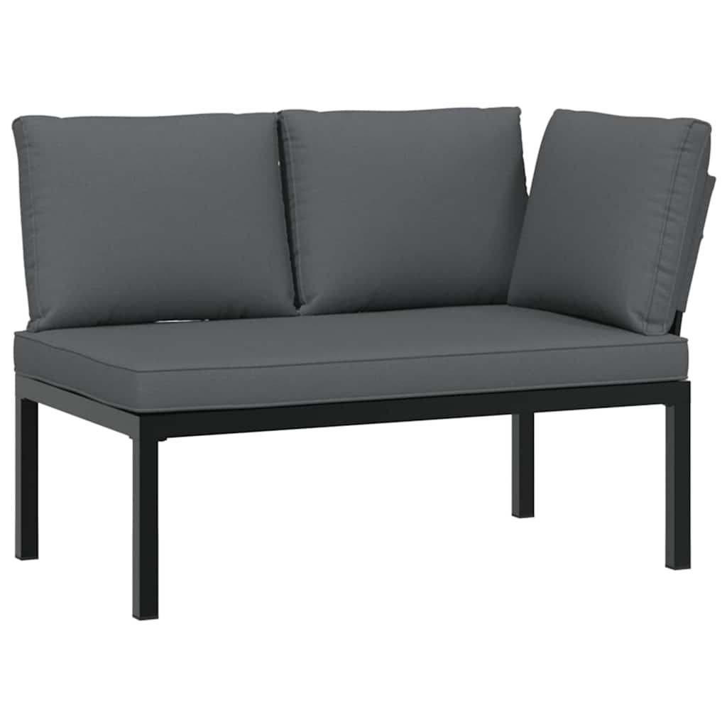 Set Divani Da Giardino 5 Pz Con Cuscini In Alluminio Nero - Image 3