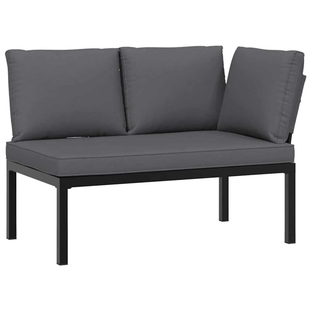 Set Divani Da Giardino 4 Pz Con Cuscini In Alluminio Nero - Image 3