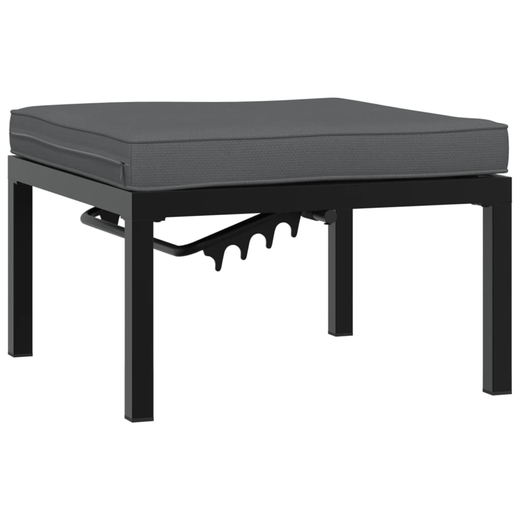 Set Divani Da Giardino 3 Pz Con Cuscini In Alluminio Nero - Image 4