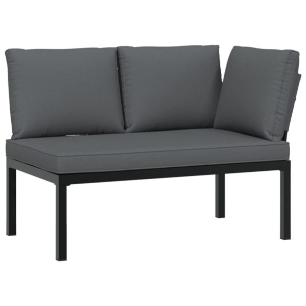 Set Divani Da Giardino 4 Pz Con Cuscini In Alluminio Nero - Image 3