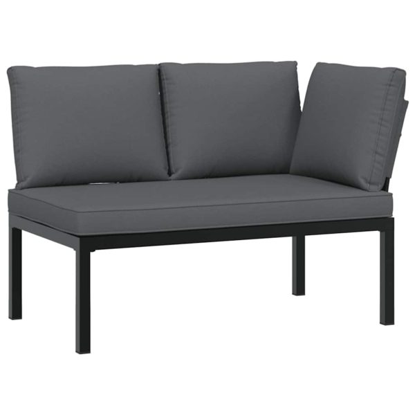 Set Divani Da Giardino 5 Pz Con Cuscini In Alluminio Nero - Image 3