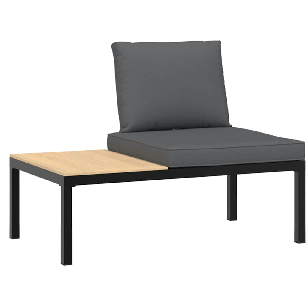 Set Divani Da Giardino 4 Pz Con Cuscini In Alluminio Nero - Image 4