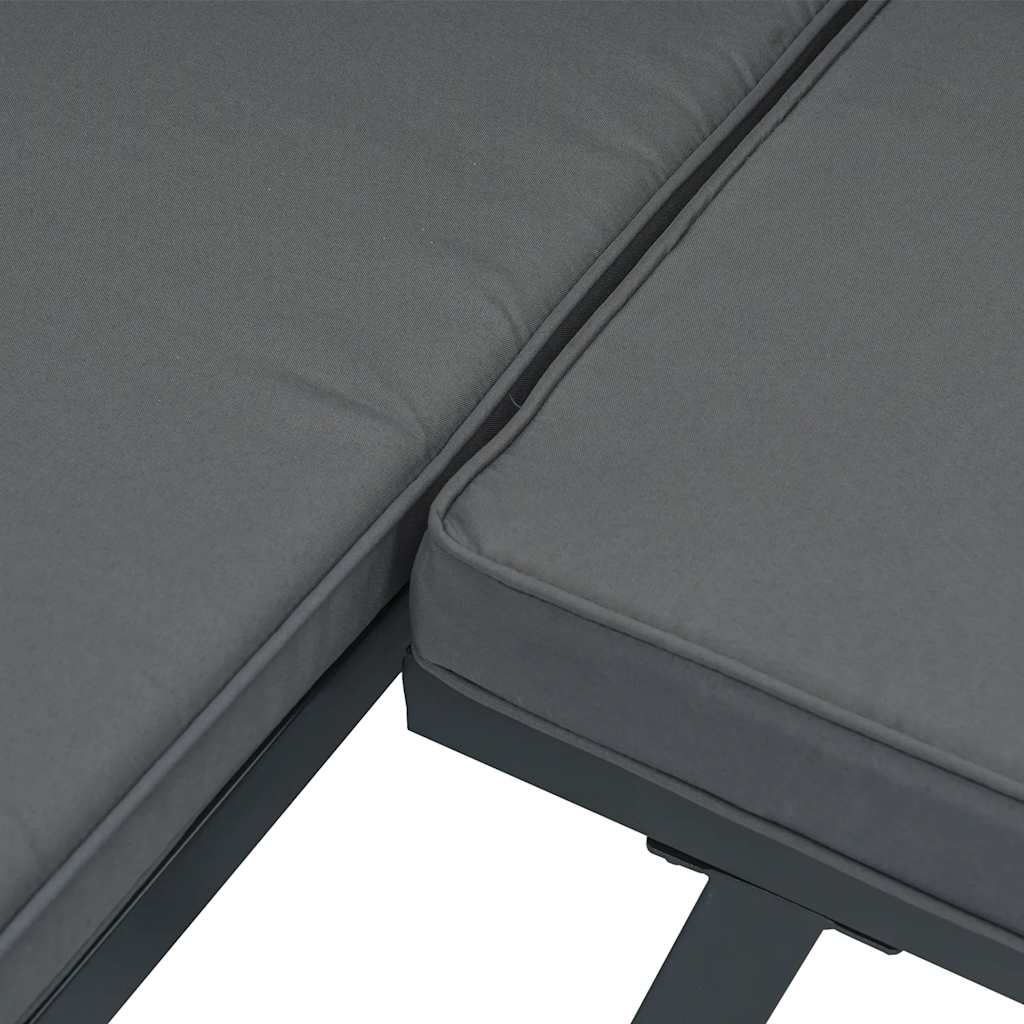 Set Divani Da Giardino 2 Pz Con Cuscini In Alluminio Nero - Image 4