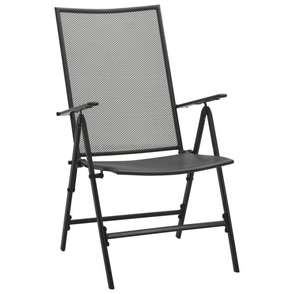 Set Sedie Giardino Reclinabili 5pz Antracite Acciaio Verniciato - Image 4
