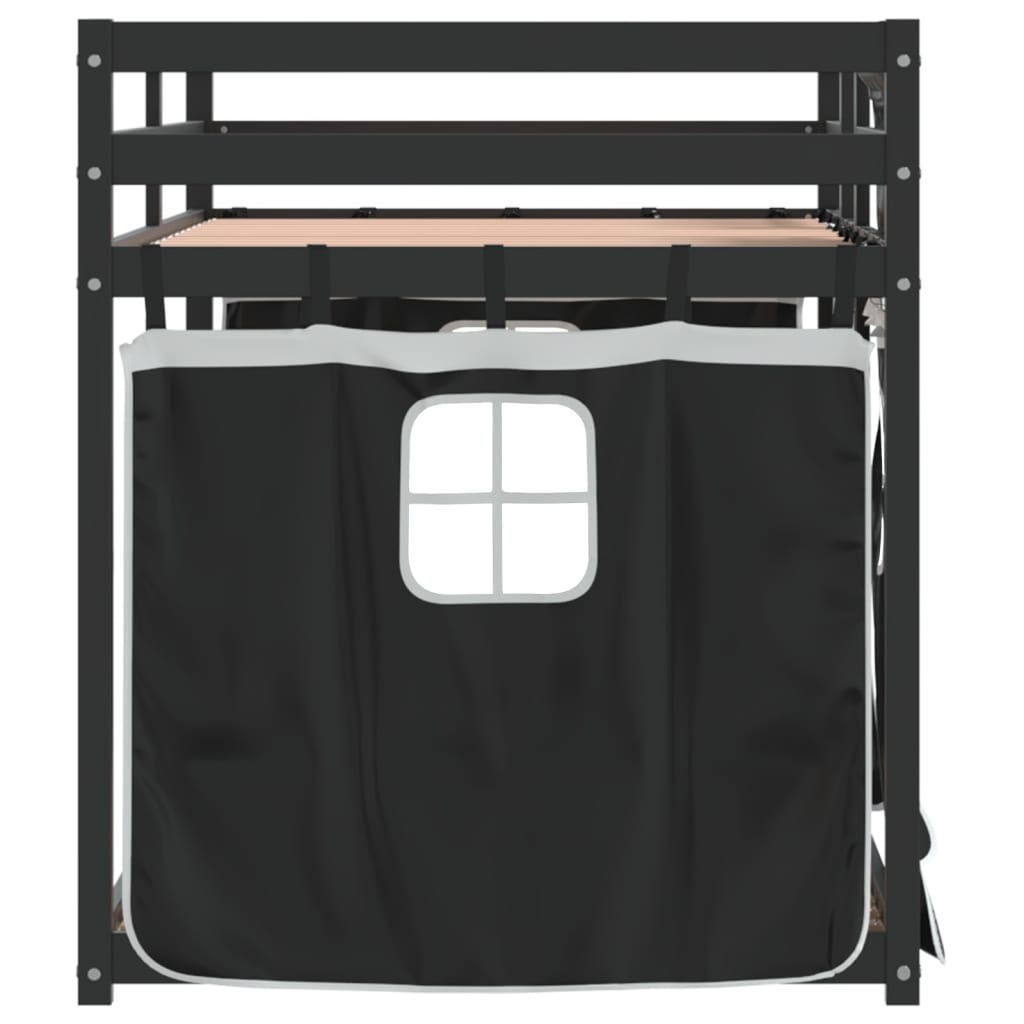 Letto A Castello Senza Materasso Bianco E Nero 90x200cm In Pino - Image 6
